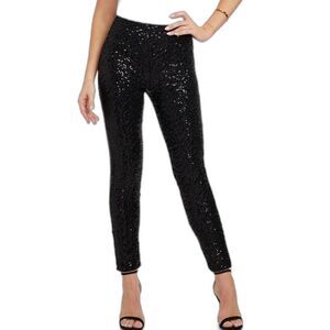Tipsy Elves Black Sequin High-Waisted Leggings Large NWT